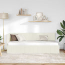 Hjørnesengramme med hovedgærde Creme 80 cm x 200 cm Fløjl