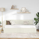 Hjørnesengramme med hovedgærde Creme 100 cm x 200 cm Fløjl