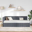 Hjørnesengramme med hovedgærde Mørkegrå 90 cm x 190 cm Fløjl