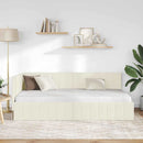 Hjørnesengramme med hovedgærde Creme 90 cm x 200 cm Fløjl