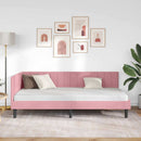 Hjørnesengramme Lyserød 90 x 200 cm Fløjl