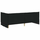 Hjørnesengramme med hovedgærde Sort 90 x 200 cm Stof