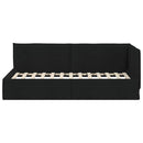 Hjørnesengramme med hovedgærde Sort 90 x 200 cm Stof