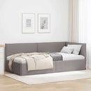 Hjørnesengramme med hovedgærde Gråbrun 90 x 200 cm Stof
