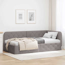 Hjørnesengramme Gråbrun 90 x 200 cm Stof