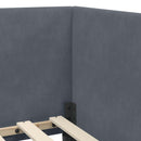 Hjørnesengramme Mørkegrå 80 x 200 cm Fløjl