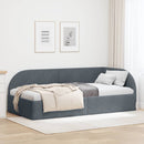Hjørnesengramme Mørkegrå 80 x 200 cm Fløjl