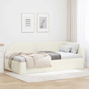 Hjørnesengramme Creme 90 x 190 cm Fløjl