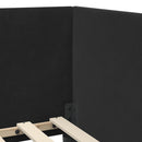 Hjørnesengramme Sort 100 x 200 cm Fløjl