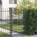 Hegnport EMMEN 104 x 136 cm Låses Pulverlakeret Stål Grå