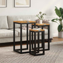 Nesting Bord 3 pcs Brun Massiv Teaktræ
