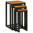 Nesting Bord 3 pcs Brun Massiv Teaktræ