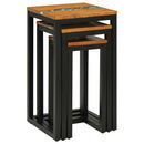Nesting Bord 3 pcs Brun Massiv Teaktræ