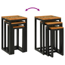 Nesting Bord 3 pcs Brun Massiv Teaktræ