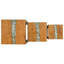 Nesting Bord 3 pcs Brun Massiv Teaktræ