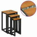 Nesting Bord 3 pcs Brun Massiv Teaktræ