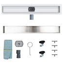 Bruserafløb 2-i-1 med 360° Siphon Sølv 60 cm Rustfrit Stål 304