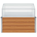 Haveplantekasse med drivhus Lys Brun 100 x 100 x 77 cm