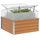 Haveplantekasse med drivhus Lys Brun 100 x 100 x 77 cm