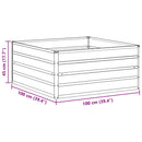 Højbed Lys Brun 100 x 100 x 45 cm Galvaniseret stål