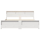 Sengestel med hylde Hvid 180 x 200 cm Massivt fyrretræ