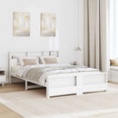 Sengestel med hovedgærde Hvid 150 x 200 cm Konstrueret træ