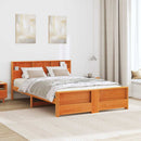 Sengestel med hovedgærde Voks brun 150 x 200 cm Konstrueret træ
