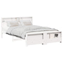 Sengestel med hovedgærde Hvid 140 x 200 cm Konstrueret træ