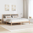 Sengestel med hovedgærde Gråbrun 200 x 200 cm Massiv fyrretræ