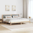 Sengestel med hovedgærde Lysegrå 200 x 200 cm Massiv fyrretræ