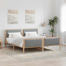 Sengestel med hovedgærde Lysegrå 200 x 200 cm Stof