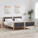 Sengestel med hovedgærde Mørkegrå 200 x 200 cm Stof