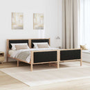 Sengestel med hovedgærde Sort 200 x 200 cm Stof