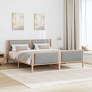Sengestel med hovedgærde Lysegrå 180 x 200 cm Stof