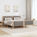 Sengestel med hovedgærde Gråbrun 180 x 200 cm Stof