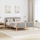 Sengestel med hovedgærde Lysegrå 160 x 200 cm Stof