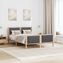 Sengestel med hovedgærde Mørkegrå 160 x 200 cm Stof