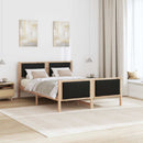Sengestel med hovedgærde Sort 150 x 200 cm Stof