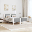 Sengestel med hovedgærde Lysegrå 140 x 200 cm Stof