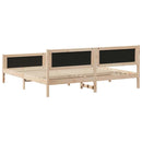 Sengestel med hovedgærde Mørkegrå 200 x 200 cm Massiv fyrretræ