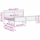 Sengestel med hovedgærde Mørkegrå 200 x 200 cm Massiv fyrretræ