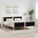 Sengestel med hovedgærde Sort 180 x 200 cm Massiv fyrretræ