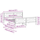 Sengestel med hovedgærde Sort 180 x 200 cm Massiv fyrretræ