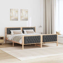Sengestel med hovedgærde Mørkegrå 160 x 200 cm Massiv fyrretræ