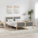 Sengestel med hovedgærde Lysegrå 140 x 200 cm Massiv fyrretræ