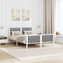 Sengestel med hovedgærde Lysegrå 140 x 200 cm Massiv fyrretræ