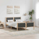 Sengestel med hovedgærde Mørkegrå 140 x 190 cm Massiv fyrretræ