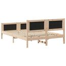 Sengestel med hovedgærde Mørkegrå 140 x 190 cm Massiv fyrretræ