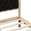 Sengestel med hovedgærde Sort 140 x 190 cm Massiv fyrretræ