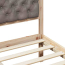 Sengestel med hovedgærde Gråbrun 140 x 190 cm Massiv fyrretræ